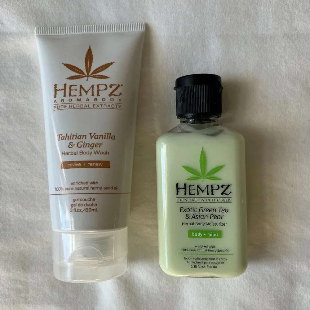 Hempz Set Herbal Body Wash, 3 oz. and Herbal Body Moisturizer 2.25 oz. New
